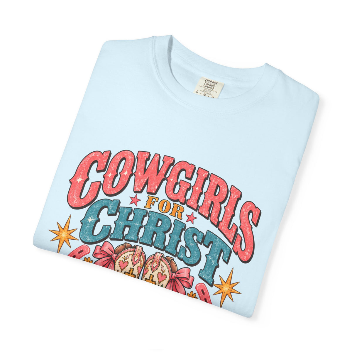 Cowgirls for Christ T-Shirt — Boots On  Bible Open Christian Western Tee