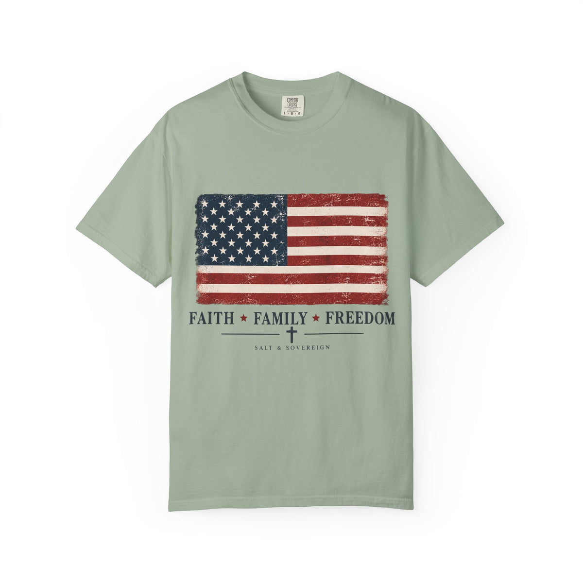 T-Shirt — "Faith. Family. Freedom." Christian Graphic Tee