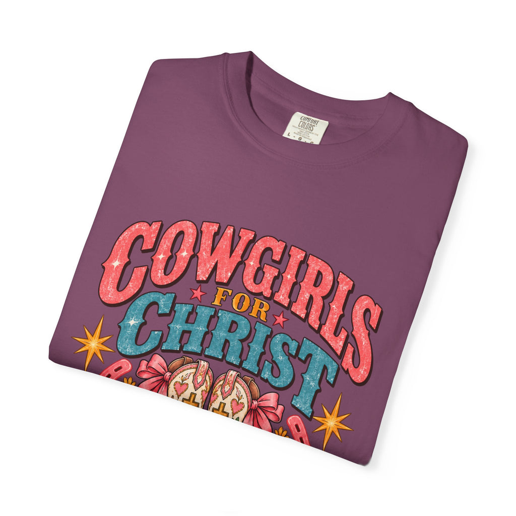 Cowgirls for Christ T-Shirt — Boots On  Bible Open Christian Western Tee