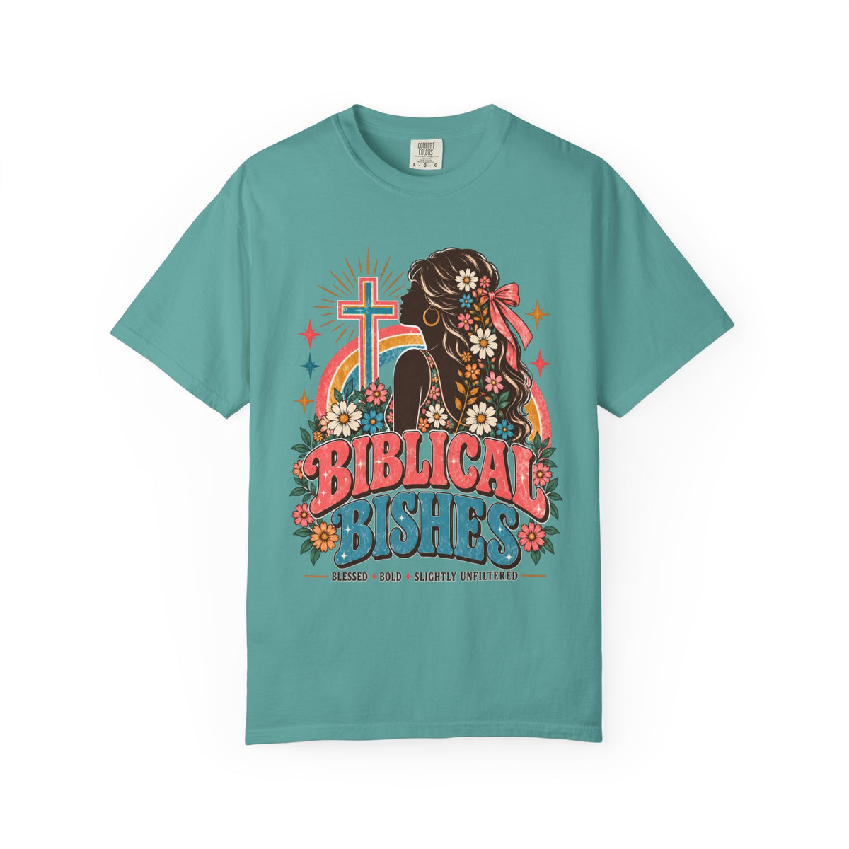 Biblical Bishes Graphic T-Shirt — Retro Floral Christian Faith Tee