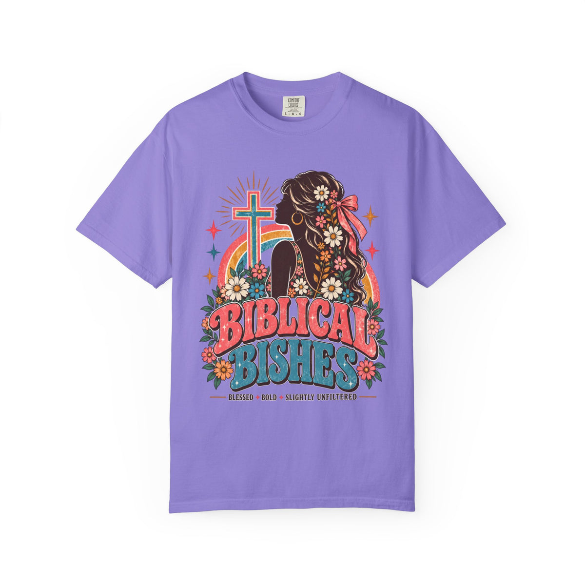 Biblical Bishes Graphic T-Shirt — Retro Floral Christian Faith Tee