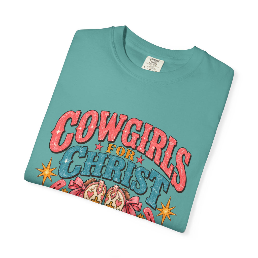 Cowgirls for Christ T-Shirt — Boots On  Bible Open Christian Western Tee