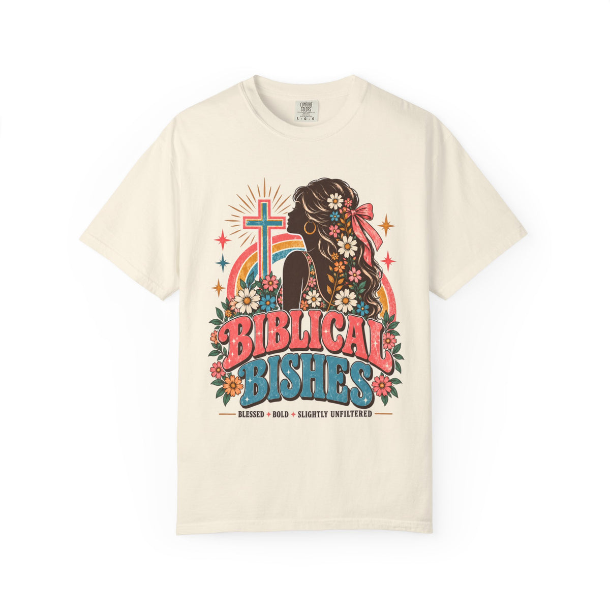 Biblical Bishes Graphic T-Shirt — Retro Floral Christian Faith Tee