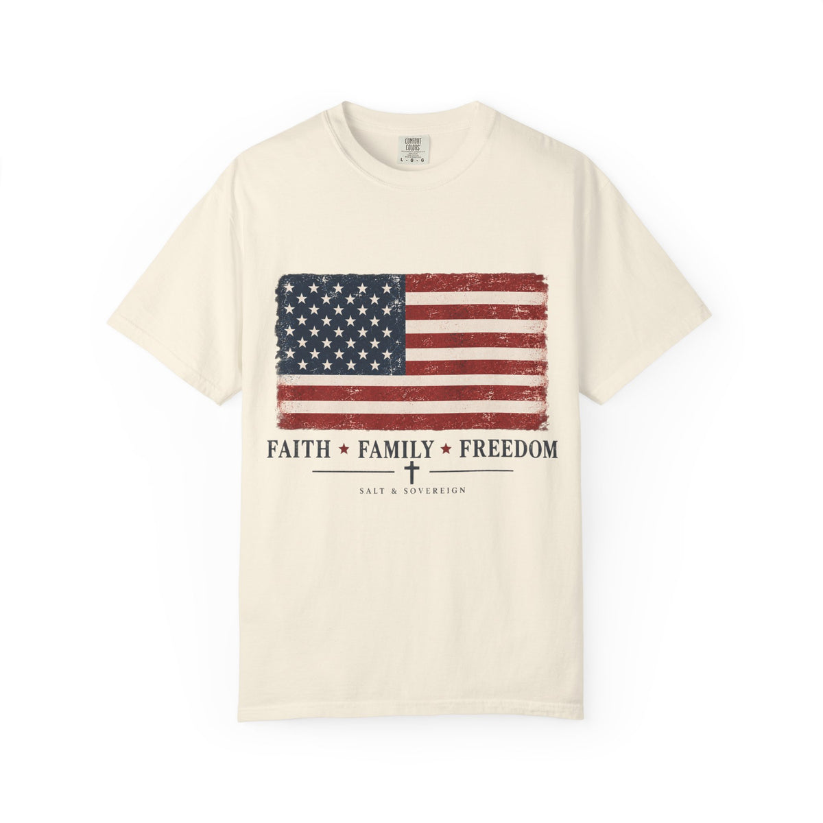 T-Shirt — "Faith. Family. Freedom." Christian Graphic Tee