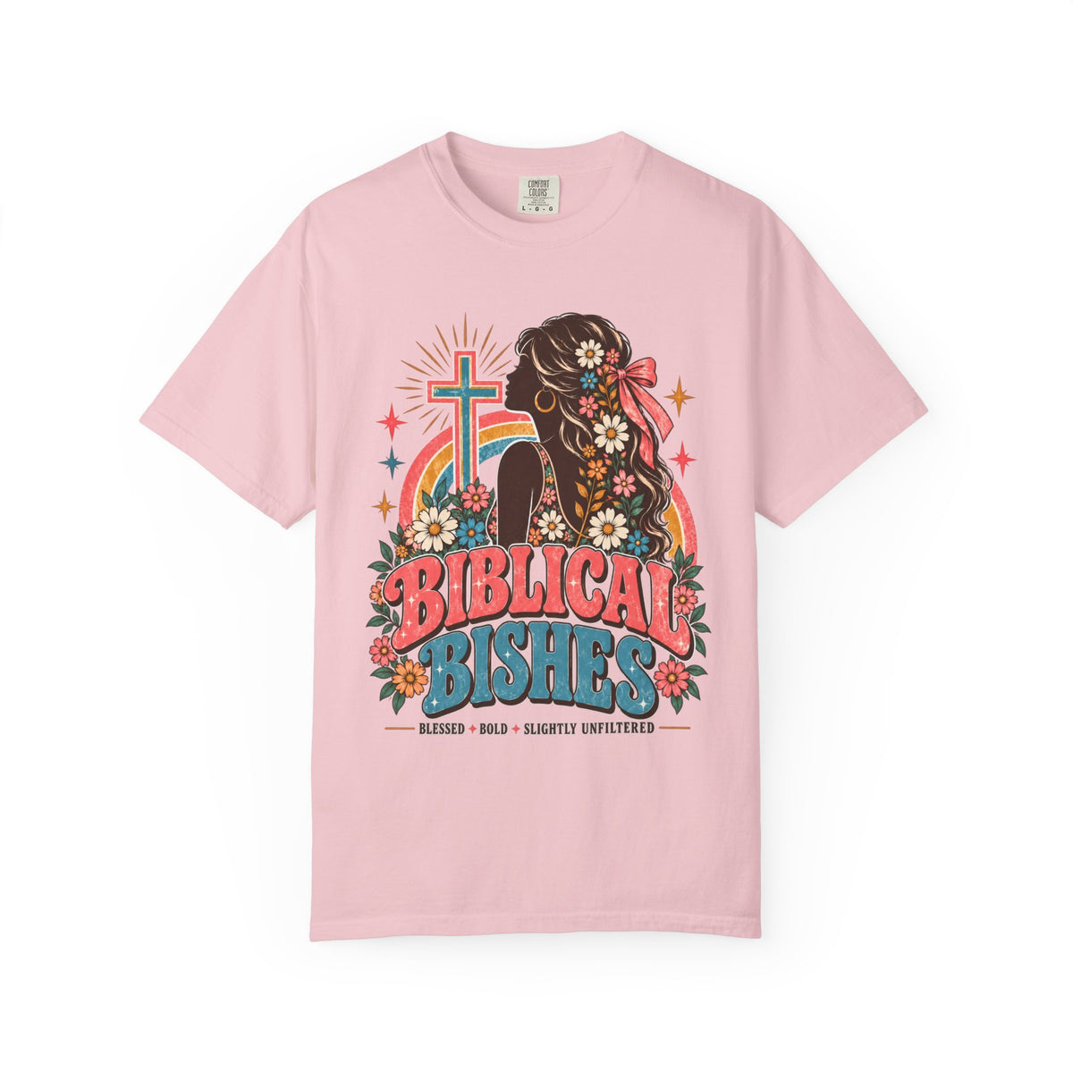 Biblical Bishes Graphic T-Shirt — Retro Floral Christian Faith Tee