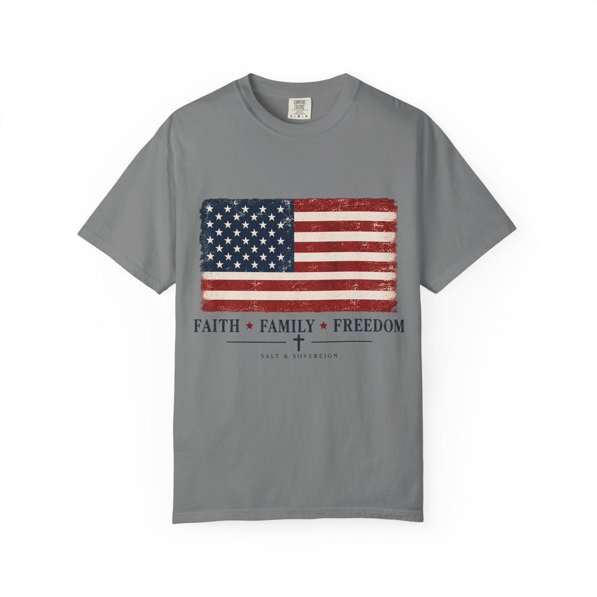 T-Shirt — "Faith. Family. Freedom." Christian Graphic Tee