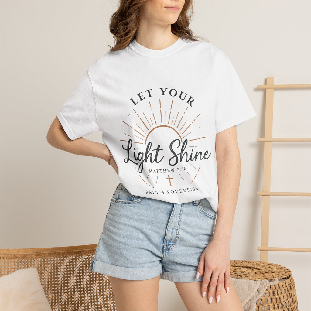 Let Your Light Shine Christian T-Shirt — Matthew 5:16 Inspirational Tee