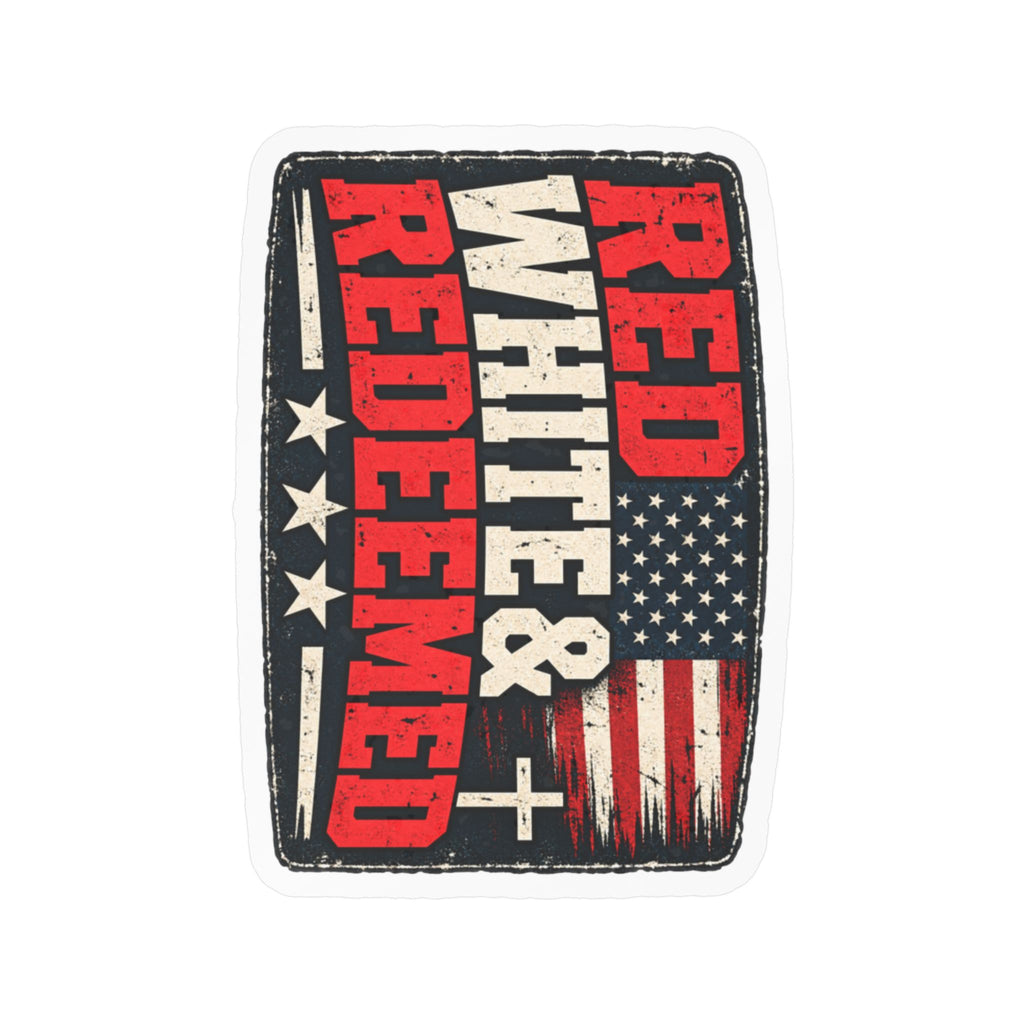 Red White & Redeemed Patriotic Vinyl Sticker