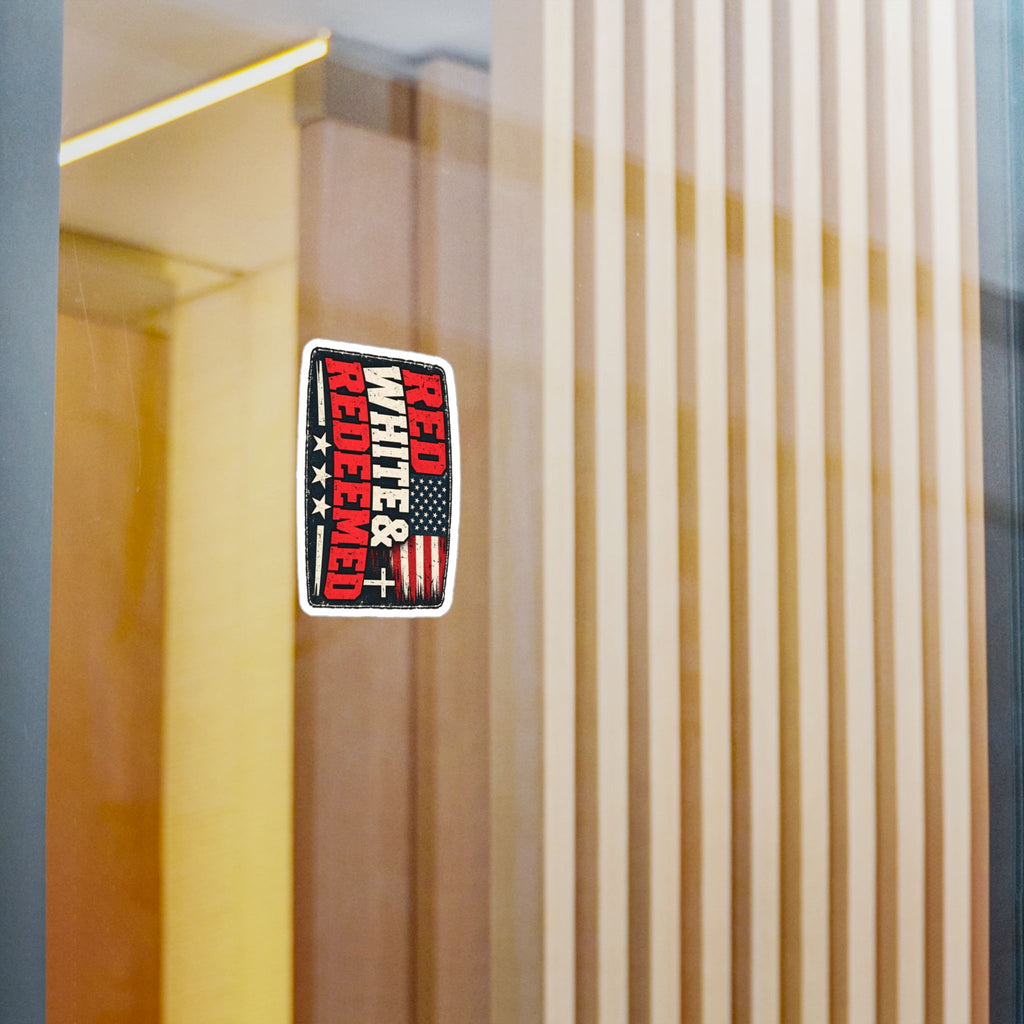 Red White & Redeemed Patriotic Vinyl Sticker
