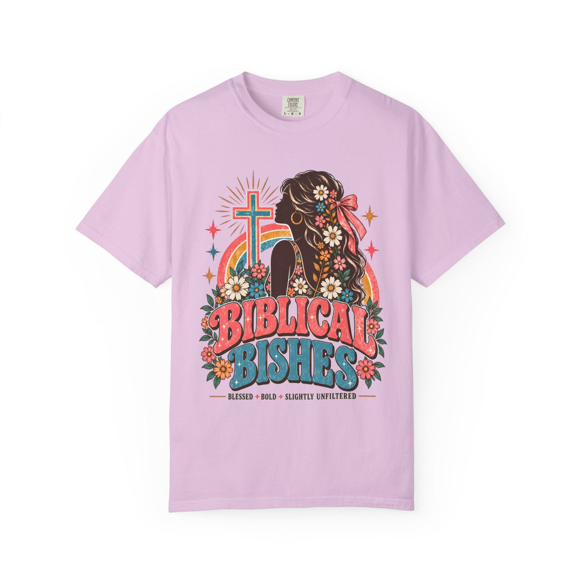 Biblical Bishes Graphic T-Shirt — Retro Floral Christian Faith Tee