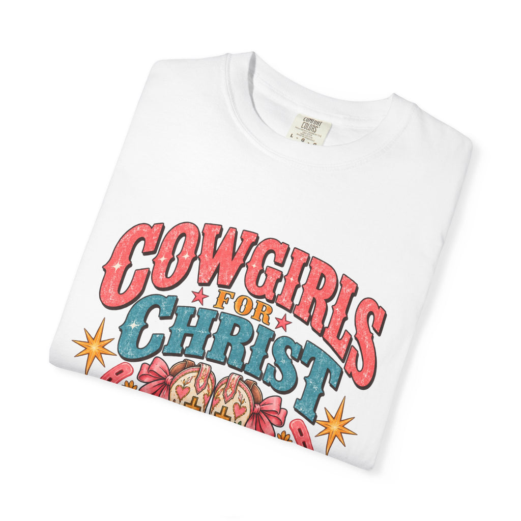 Cowgirls for Christ T-Shirt — Boots On  Bible Open Christian Western Tee