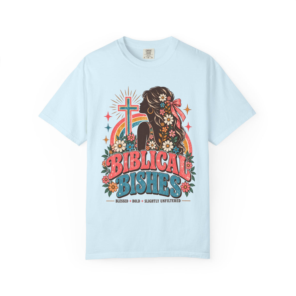 Biblical Bishes Graphic T-Shirt — Retro Floral Christian Faith Tee