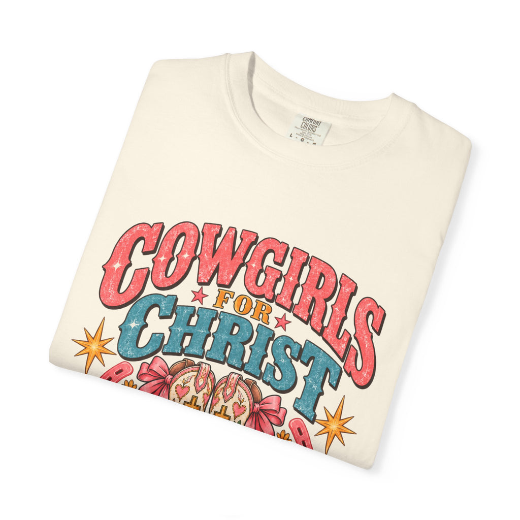 Cowgirls for Christ T-Shirt — Boots On  Bible Open Christian Western Tee