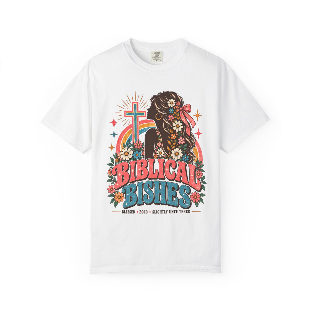 Biblical Bishes Graphic T-Shirt — Retro Floral Christian Faith Tee