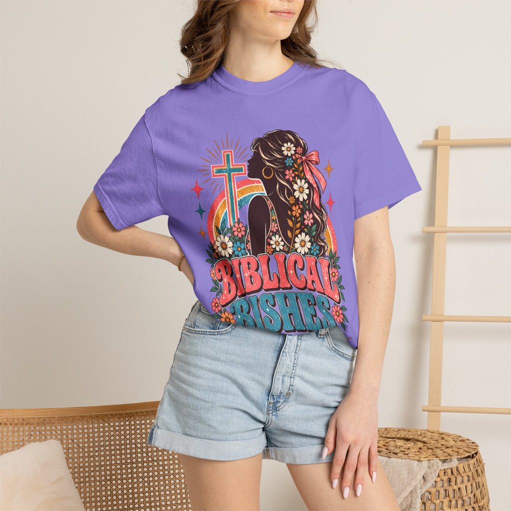 Biblical Bishes Graphic T-Shirt — Retro Floral Christian Faith Tee