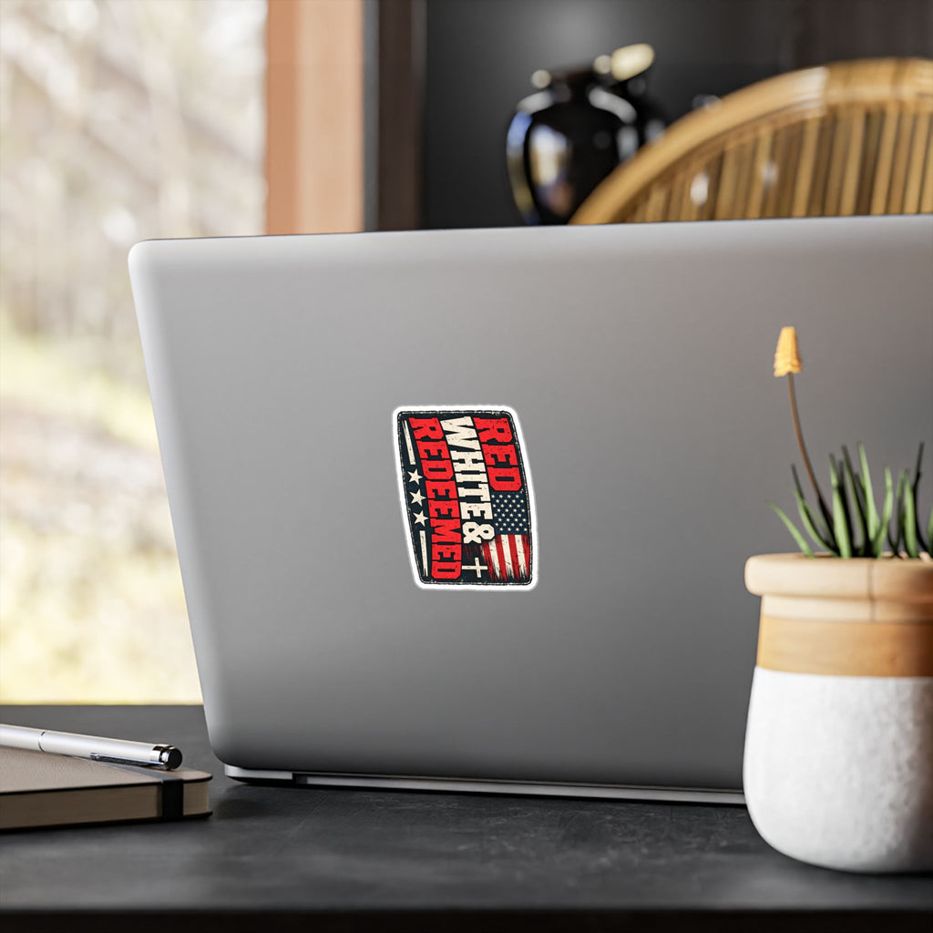 Red White & Redeemed Patriotic Vinyl Sticker