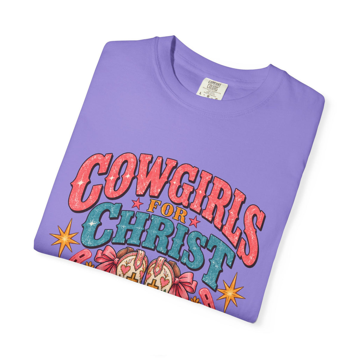 Cowgirls for Christ T-Shirt — Boots On  Bible Open Christian Western Tee