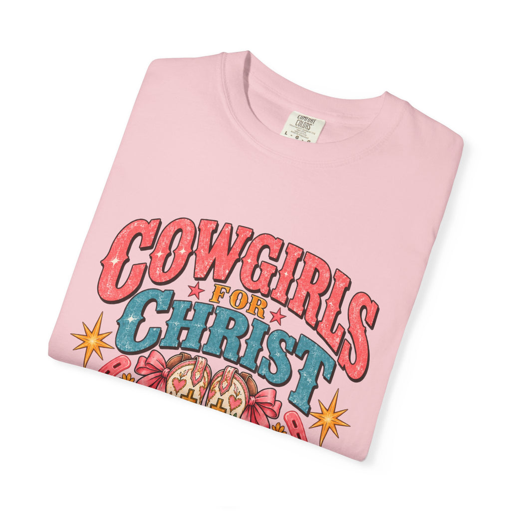 Cowgirls for Christ T-Shirt — Boots On  Bible Open Christian Western Tee
